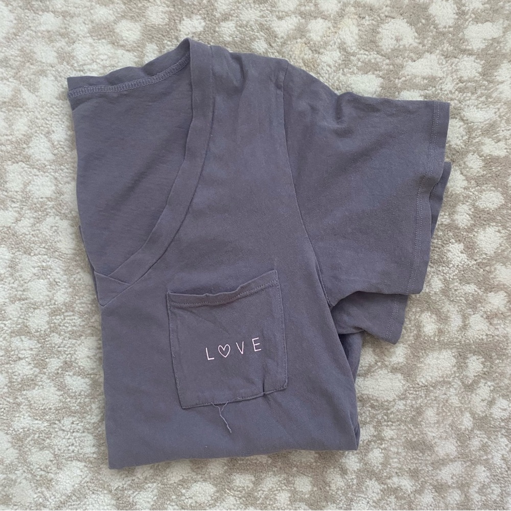 good hYOUman. “Love” Pocket Tee with Heart